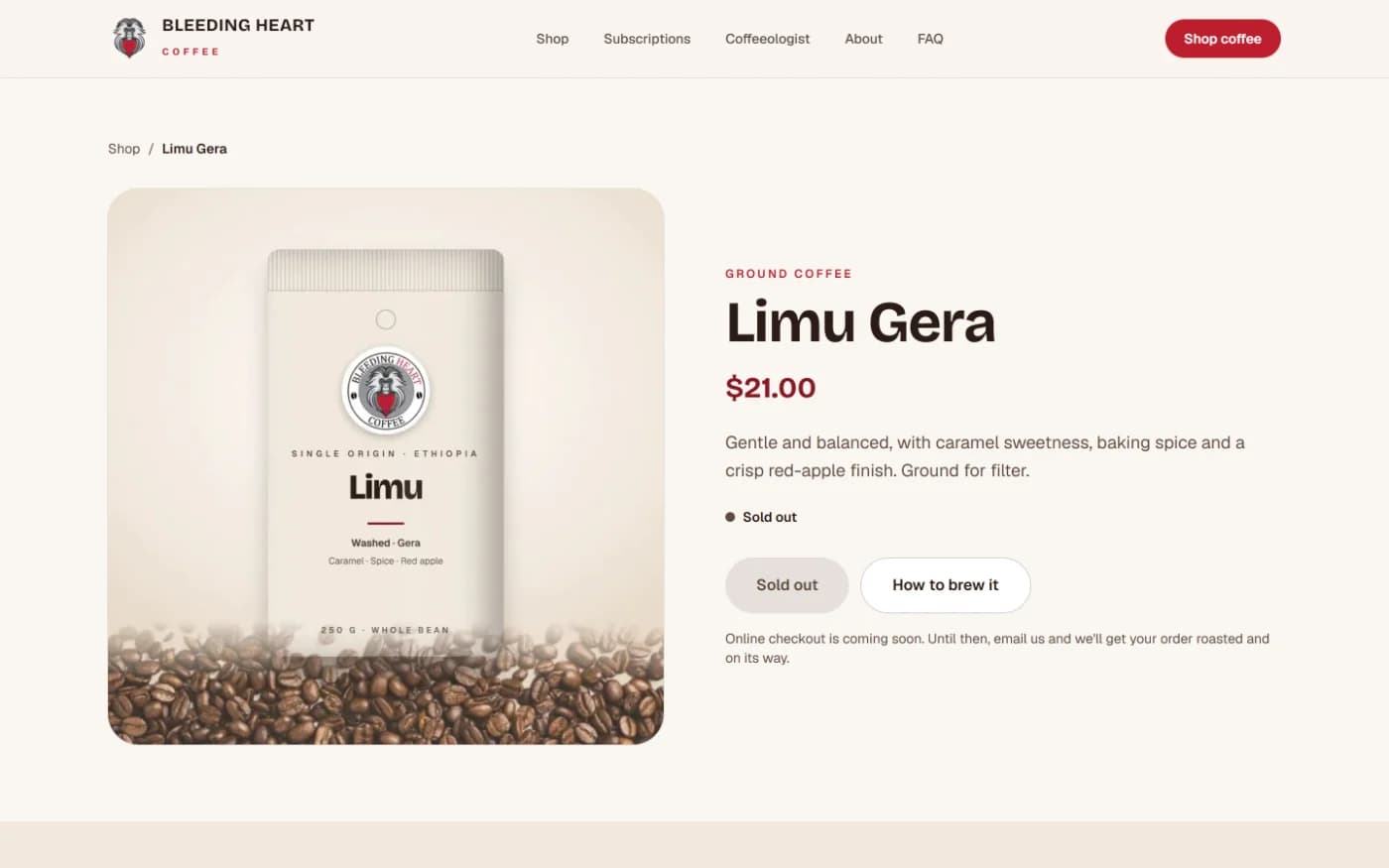 product sold out