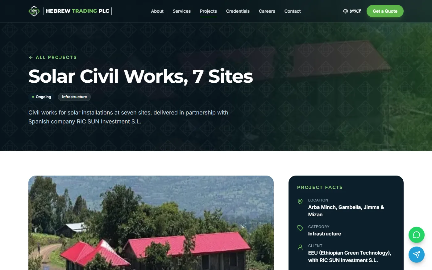 Project: solar civil works